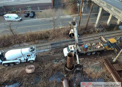 Arial view image Cementing foundation CSX Englewood New Jersey Billboard Project