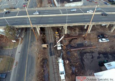 Arial view of CSX property and new billboard installation, Outdoor Specialist, Inc. Feb 2020 image