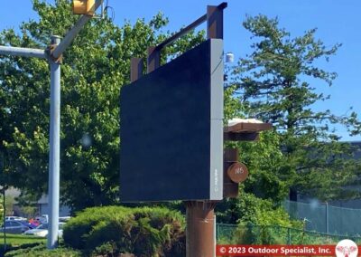 Digital LED Message Sign installed for parking lot sign Park City Center Nov 2022
