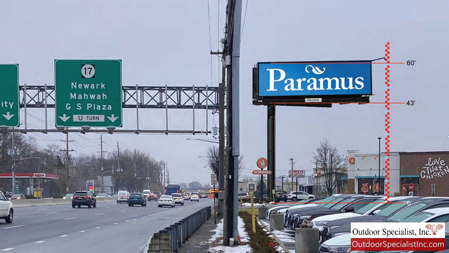 Paramus billboard project on Rte 4 rendition art submitted by Outdoor Specialist to Pacific Outdoor