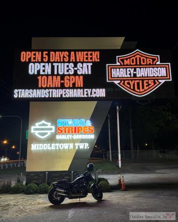 New sign at Stars and Stripes Harley-Davidson by Outdoor Specialist, Inc.