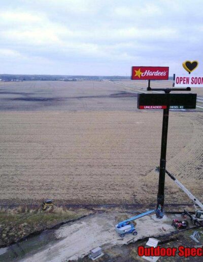 Another awesome Love's sign going up by Outdoor Specialist, Inc.